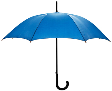 A blue umbrella opened