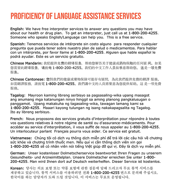 Multiple languages translation resources list for assistance